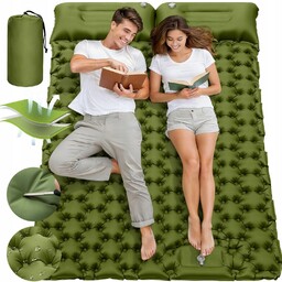 Mata Podwójna Karimata Materac Samopompujący Pompka Wodoodporna 200X130CM