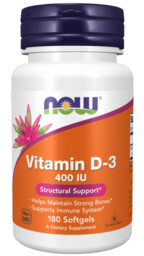 NOW FOODS Vitamin D-3 (180 kaps.)