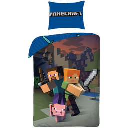 Pościel Minecraft Steve Alex Baby Pig Bawełna 140