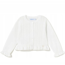 Sweter rozpinany biały ażurowy dziewczęcy Mayoral 1366-56 r.