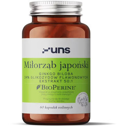 UNS Miłorząb Japoński Ginkgo Biloba 24% Glikozydów Flawonowych