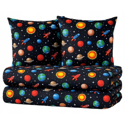 Pościel planety kosmos układ słoneczny dziecięca 160x200 bawełniana