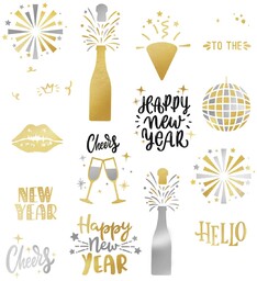Tatuaże zmywalne Happy New Year na Sylwestra -