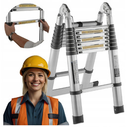 Drabina Teleskopowa Aluminiowa 5m (2,5m 2,5m) Przegubowa Wielofunkcyjna