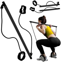 Drążek treningowy z ekspanderami do pilatesu, treningu fitness