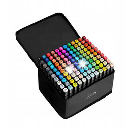 Zestaw MARKER-ów alkoholowych flamastry MAZAKI pisaki precyzyjne 120sztuk