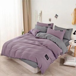Pościel Dwubarwna 200x220 Elena 351 śliwkowa szara