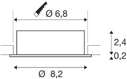 Lampa przysufitowa wpuszczana SLV New Tria, aluminium, Ø