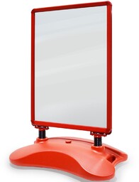 CZERWONY POTYKACZ STOJAK REKLAMOWY EKSPOZYTOR WATERBASE FORMAT DIN