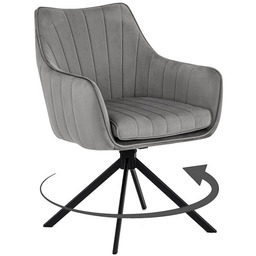 Krzesło obrotowe ALEX szary welur