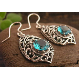SIDE - srebrne kolczyki z akwamarynem