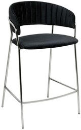 Hoker MARGO 65 czarny - welur, podstawa chromowana