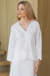 BLUZKA OKINAWA - BIAŁY LEN