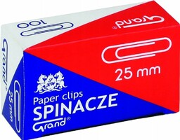 Spinacze biurowe 25mm okrągłe GRAND srebrne 100szt. /110-1658/