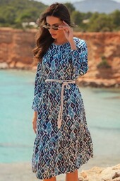 SUKIENKA MARINE - NIEBIESKIE ROMBY