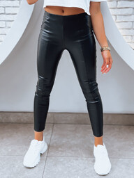 Legginsy damskie skórzane GALACTIC GAZE czarne Dstreet UY1566-M