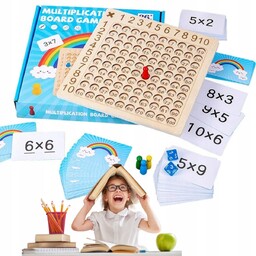 TABLICZKA MNOŻENIA GRA DREWNIANA MONTESSORI DZIECI GRA EDUKACYJNA
