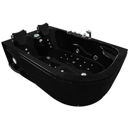 Czarna wanna z hydromasażem dwuosobowa 180x120 cm MO-1631B