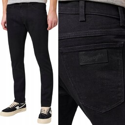 Wrangler BRYSON SKINNY Atmosphere RURKI CZARNY DżINS W31
