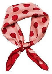 Hermine Hold Single Dot Silk Scarf, RED-PINK