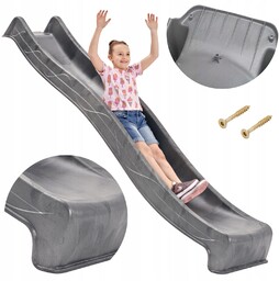 Zjeżdżalnia 3m Ogrodowa Ślizg Ślizgawka Szary Antracyt Premium