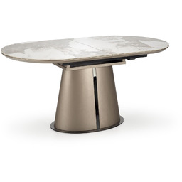 Stół rozkładany robinson beżowy marmur / cappuccino (160-220x90