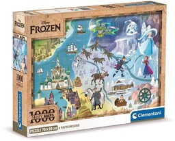Clementoni PUZZLE 1000 COMPACT DISNEY MAPS FROZEN
