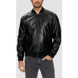 GUESS Skórzany bomber męski District Faux Leather Bomber,