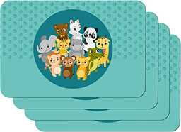 Venilia Podkładka z nadrukiem dla dzieci, zwierzęta niebieskie,