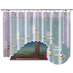 Firana żakardowa Kuchenna filiżanki kawa malowana 300x150 łuk