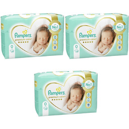 3x Pieluchy PAMPERS Premium Care roz 0 (do