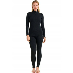 MERINO TECH CZARNE LEGGINSY DAMSKIE WEŁNIANE KLASYCZNE L