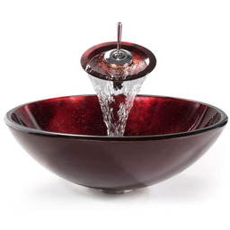 SZKLANA UMYWALKA 42x42x14cm+BATERIA SZKŁO