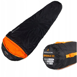 Śpiwór mumia Superpack III Bergson czarny 210x75x50cm lekki
