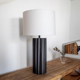 Lampa Stołowa Markslöjd, Hashira, czarny, salon, tkanina tekstylia