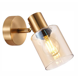 Italux Santia SPL-65342-1-BRO-AMB kinkiet lampa ścienna stal mosiężny