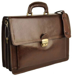 Skórzana teczka męska BARBERINI''S c. brązowa 44-11