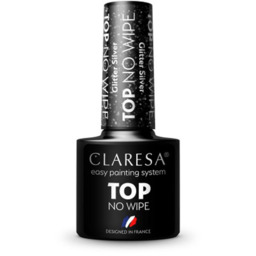 Hybrydowy top coat CLARESA TOP NO WIPE GLITTER