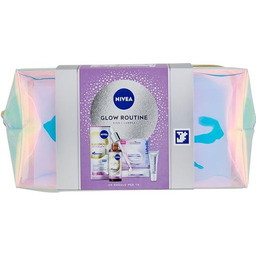Zestaw upominkowy NIVEA Glow Routine serum pomadka torba