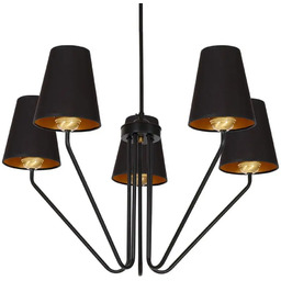 Milagro Abażurowa lampa wisząca VICTORIA BLACK MLP4913 tkaninowa