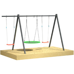 UNDERFIT STELAŻ METALOWY TRZYSTANOWISKOWY 3W1 - HUŚTAWKI, BOCIANIE