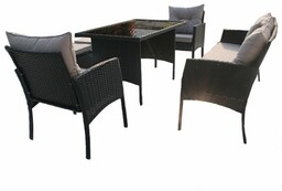 Zestaw mebli ogrodowych z technorattanu sofa, stół, krzesła,