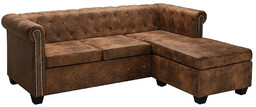 Elior Narożnik w stylu Chesterfield z leżanką Charlotte