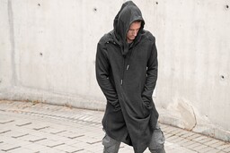 bluza DESIRE - ANGORA ARCTIC czarna, z kapturem