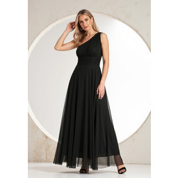 Pakamera Elegancka rozkloszowana sukienka maxi na jedno ramię