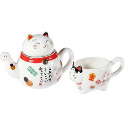 lachineuse - Japoński serwis do herbaty Maneki Neko