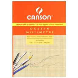 Blok Milimetrowy A4 90G Brązowa Siatka 50K Canson