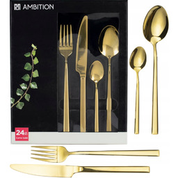Ambition 24 x Sztucće Nierdzewne Obiadowe Como Gold