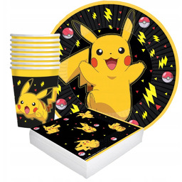 Zestaw Talerzyki papierowe Pokemon + Kubeczki Pokemon +
