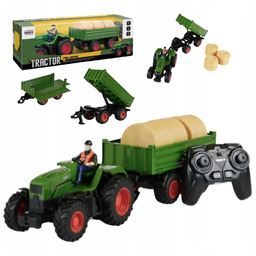TRAKTOR zdalnie sterowany CIĄGNIK Z PRZYCZEPĄ DO SIANA